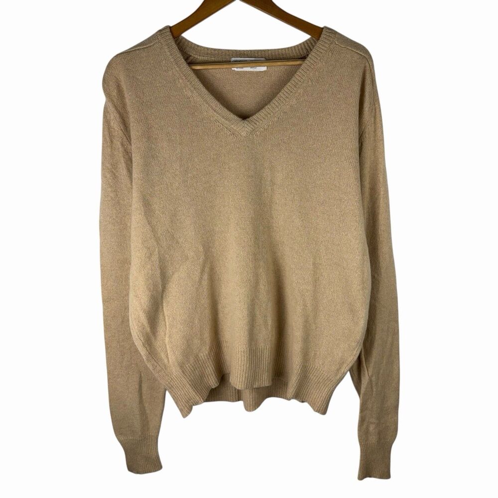 Vintage Astor One V-Neck Mens XL Sweater Pullover 100% Cashmere Luxury Soft